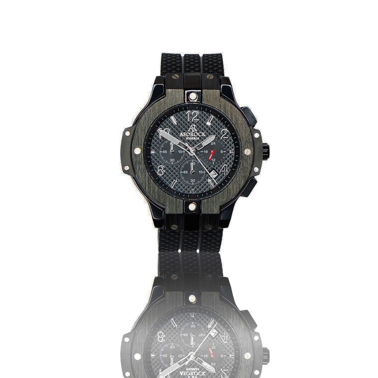 SPEEDRACER ALL BLACK - from ASOROCK WATCHES  a black african american owned luxury unique watch brand with swiss rolex AP homage style watches 