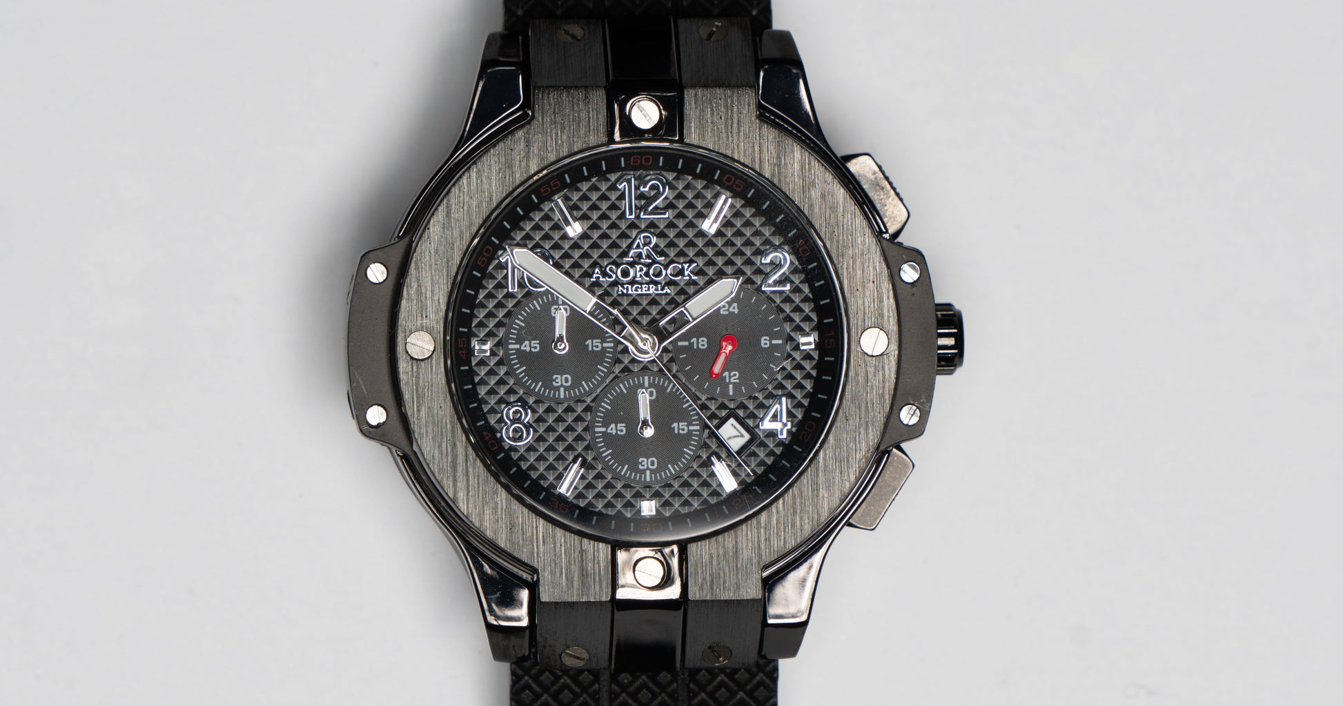 SPEEDRACER ALL BLACK - from ASOROCK WATCHES  a black african american owned luxury unique watch brand with swiss rolex AP homage style watches 