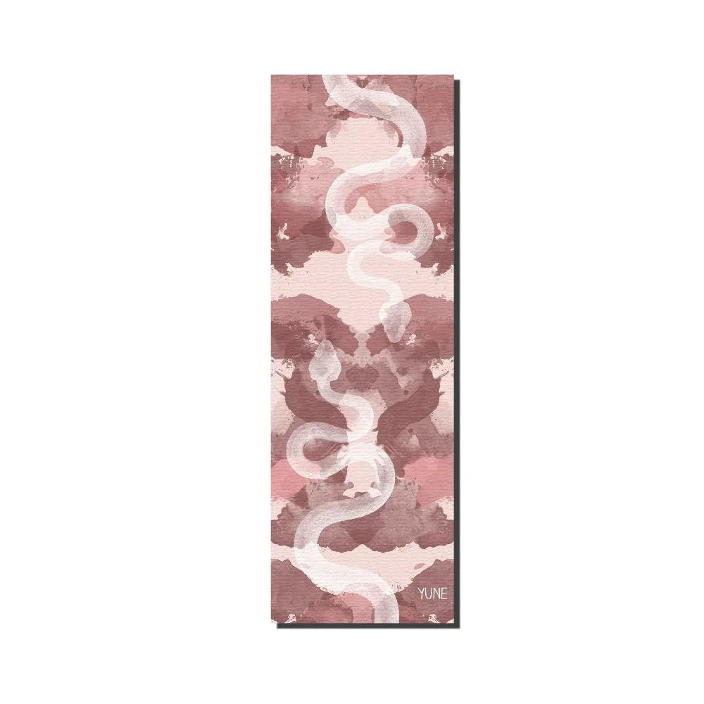 Yoga Mat | 6mm Thick | Pink Snake | Non-slip | Eco Friendly | Yune Yoga | Alder