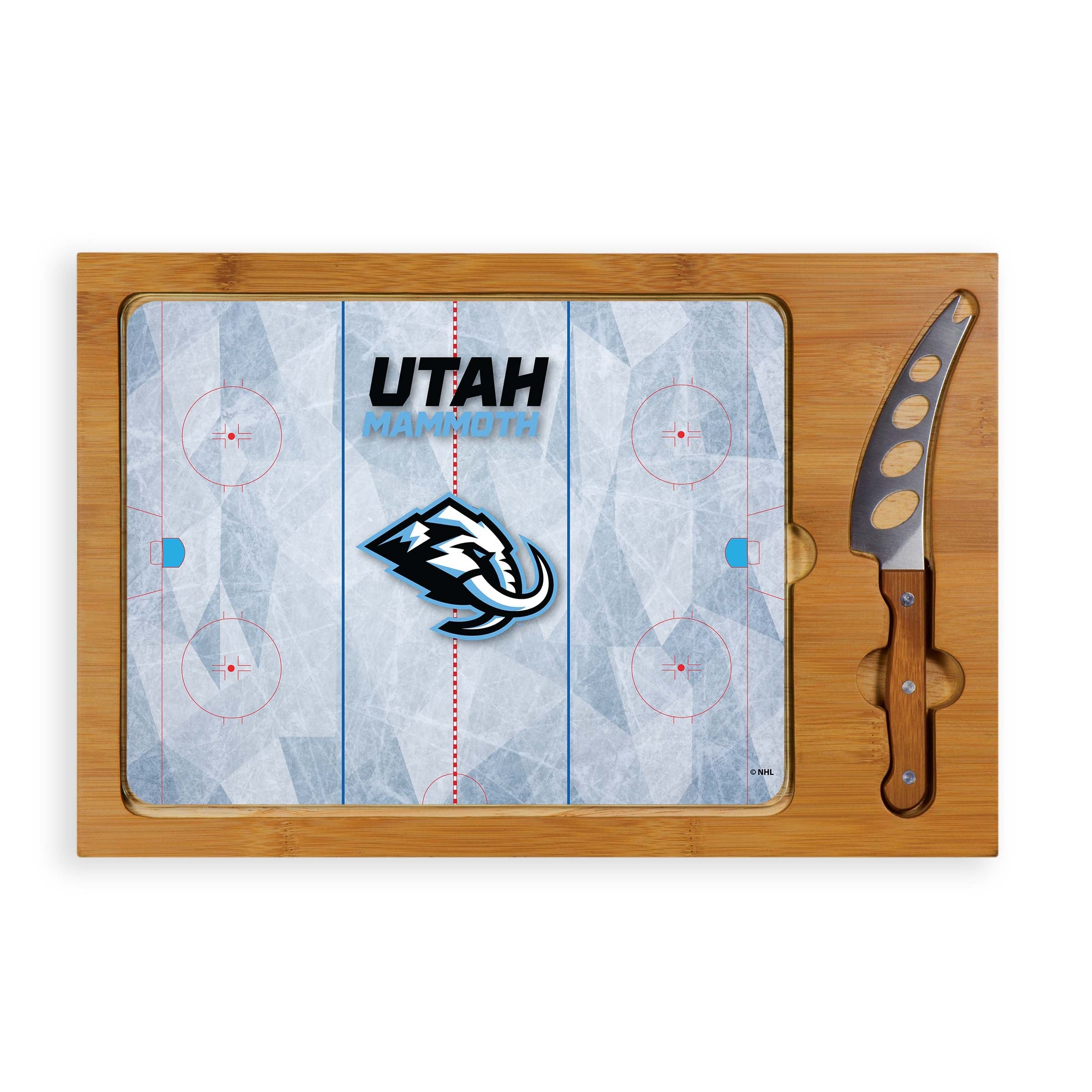 Utah Mammoth Icon Glass Top Cutting Board & Knife Set