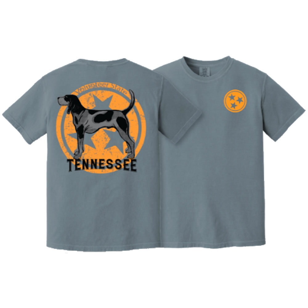 Tennessee Volunteers Tri Star Smokey Dog Gray T-Shirt