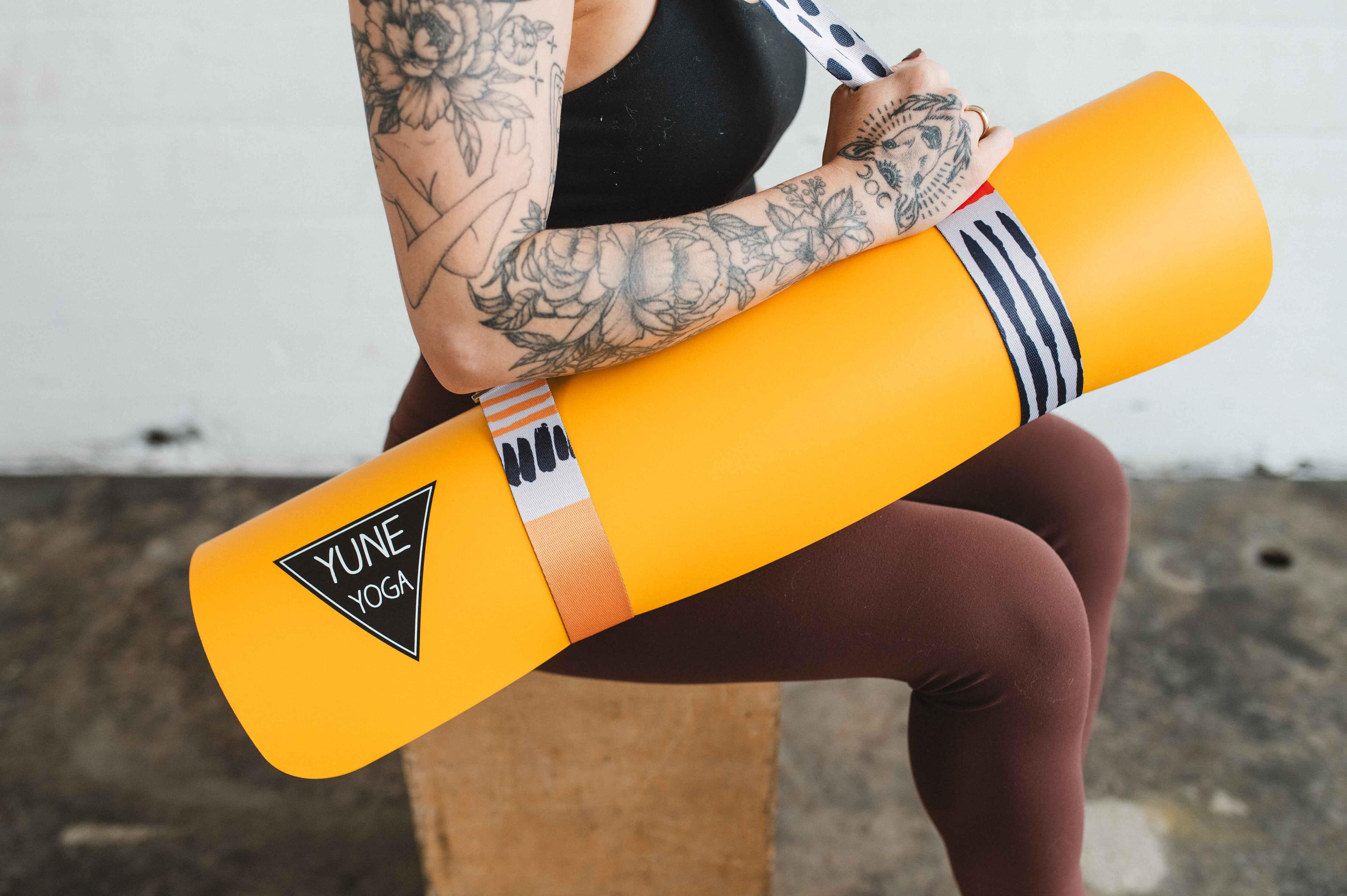 Leo Yoga Strap – Yellow Stretching Strap W/ Metal Buckles | Yune Yoga